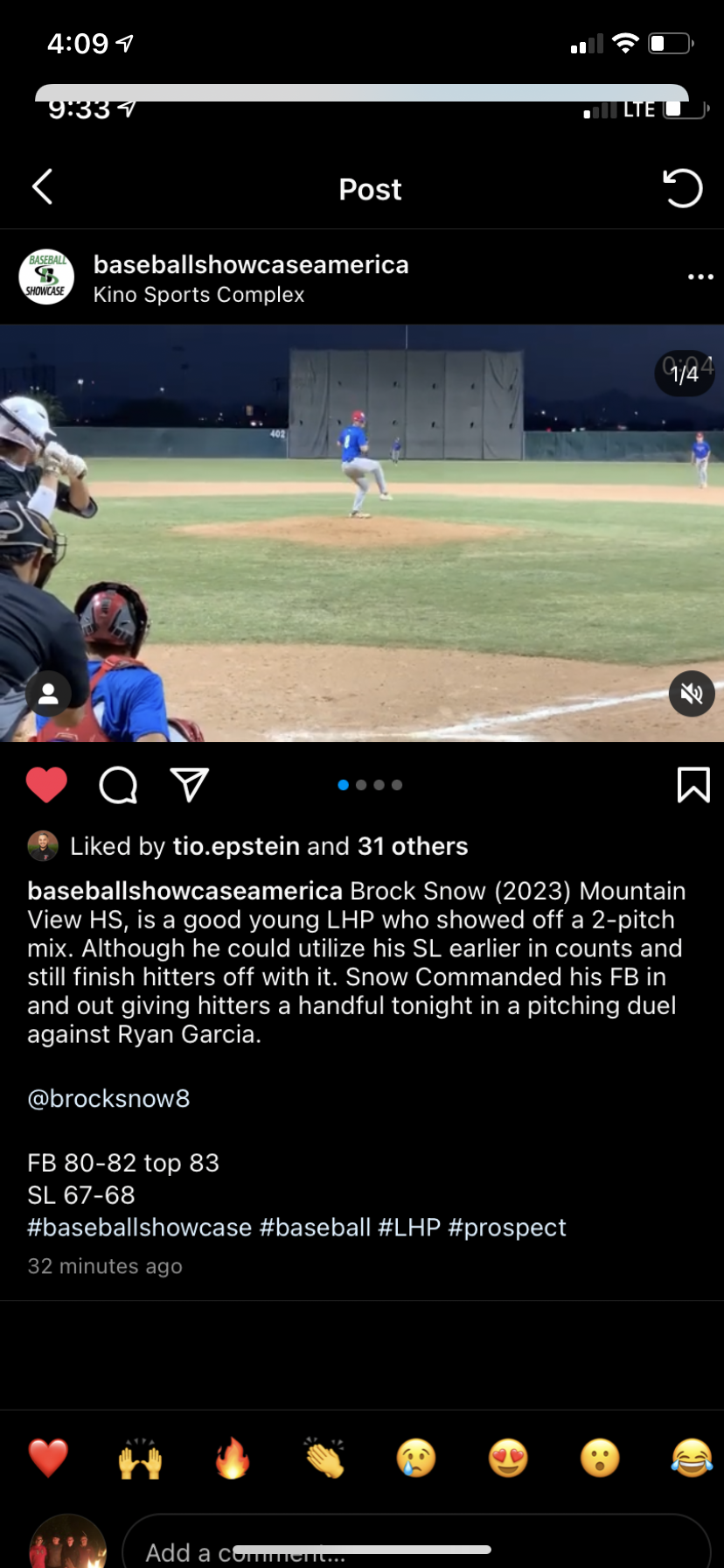 Check out the photos and videos of the baseball recruiting profile Brock Snow